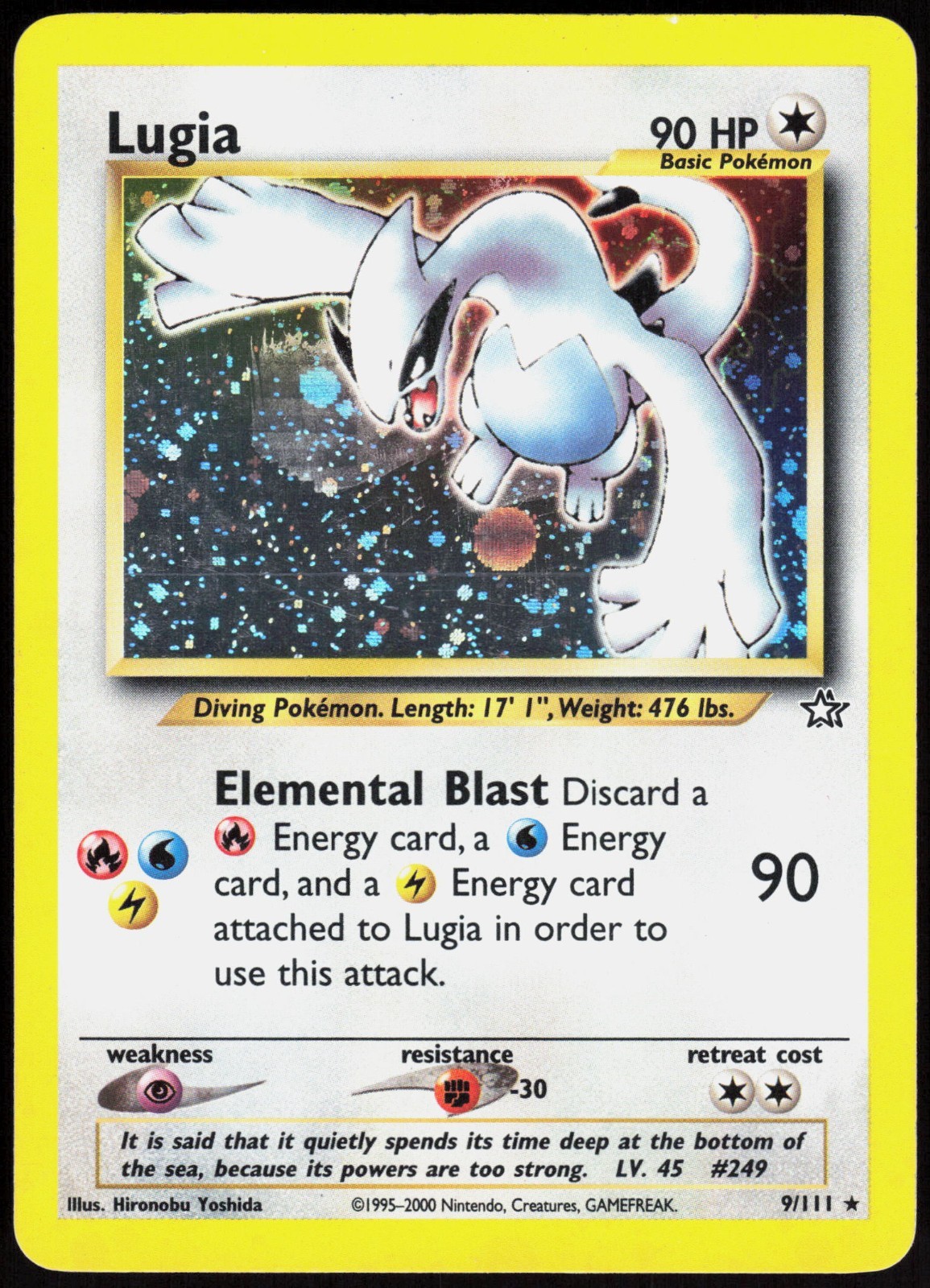 Lugia - 9/111 - Pokemon Neo Genesis Unlimited Holo Rare Card WOTC NM
