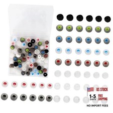 60Pack Earbuds Replacement Tips Silicone 3 Sizes S/M/L 10 Colors