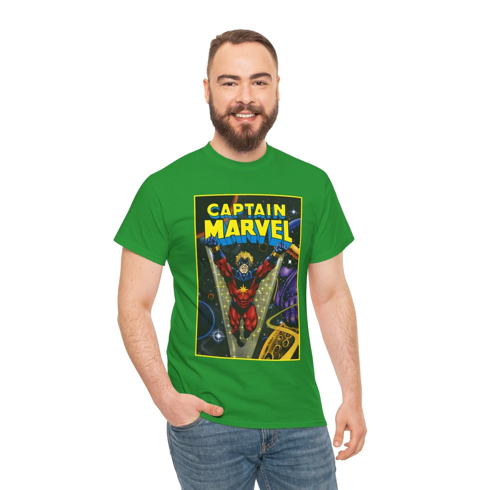 Captain Marvel T-Shirt - Jim Starlin Art - Mar-Vell - Thanos - Marvel Comics