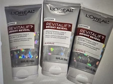 3X L'Oreal Paris Revitalift Bright Reveal Daily Scrub Cleanser w/Glycolic Acid