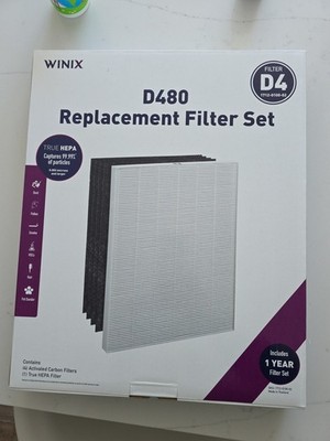 Case Of 10 ~ WINIX D480 True HEPA Replacement D4 with 4 Activated CARBON Filters