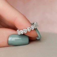 1.2ct Heart Cut Lab‑Created Diamond Test Pass VVS1/D/Excellent Eternity Ring