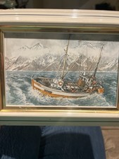 Framed Norwegian Maritime Art Tile – Bjørn Richter (Printed Artwork) 5x7