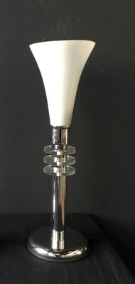 Vintage Torchiere Trichter Fackel Table Lamp Art Deco Frederick Cooper Style 80s