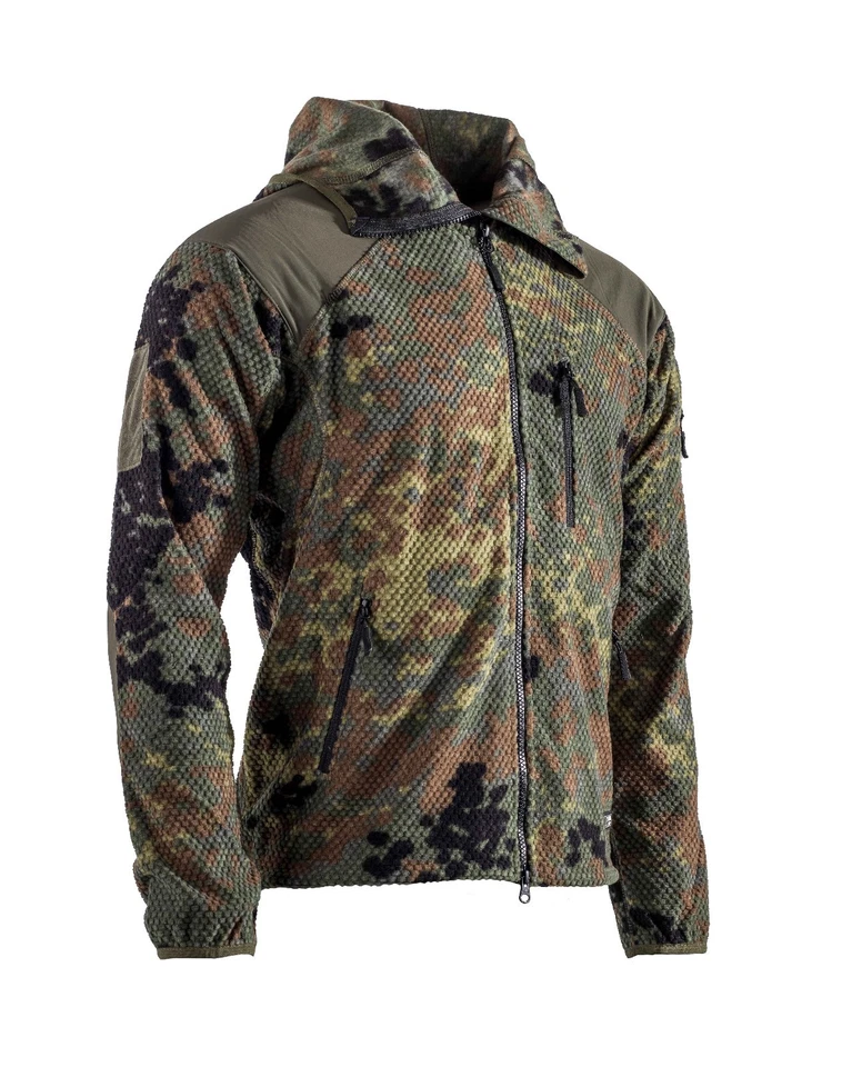 A. BLÖCHL Fleece Hoodie Jacke Kapuzenjacke Fleecejacke Outdoor Delta Bundeswehr Flecktarn