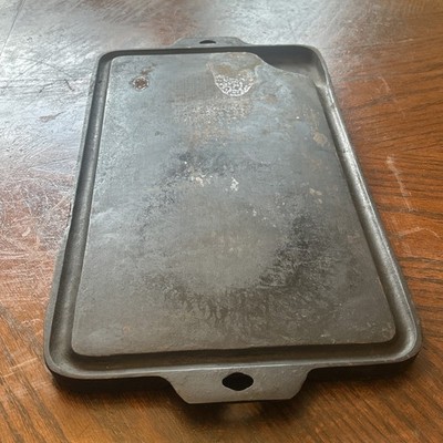 Vintage Birmingham Dry Fry Cast Iron Stovetop Griddle With Grease Tray W/ Handle