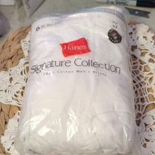 Hanes Signature Collection Cotton Jersey Men's Briefs White 6-Pack Size 42