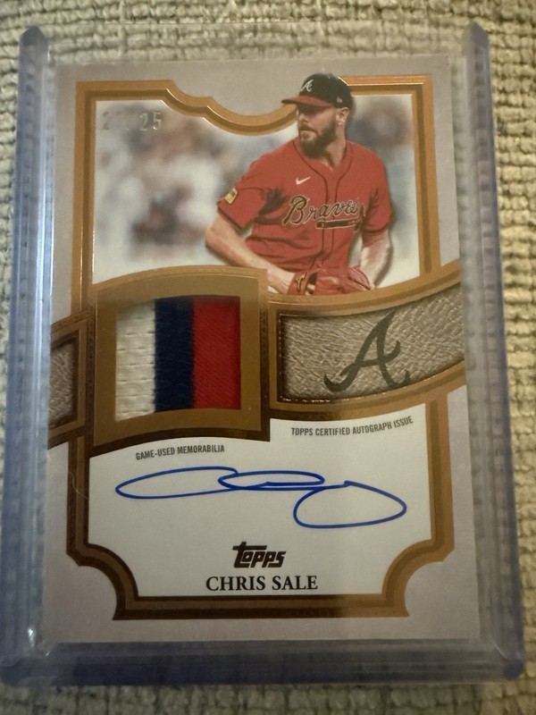 Topps 2026 Chris Sale Braves Flagship Auto Patch /25 TFAP2-CS