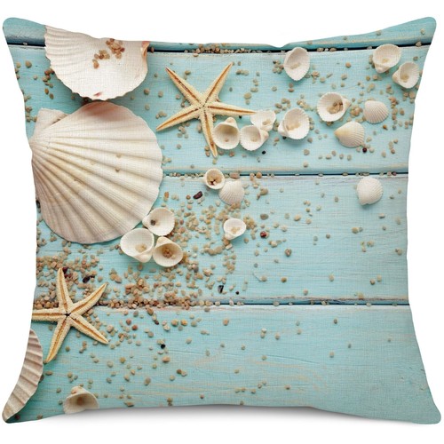 Octopus Squid Pillow Cover Coastal Beach Ocean Animal Starfish Crab Cushion Case - Picture 78 of 89