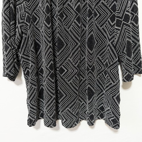 Catherines Womens Top Shirt Size 4X Black Silver Sparkle Tunic Slinky Shimmer - Picture 5 of 11