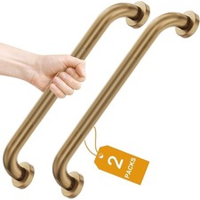 Shower Grab Bar 16 Inch Stainless Steel Bathroom with Anti-Slip Knurled Grip 2PC