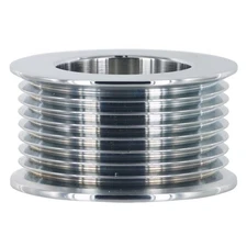 Powermaster Alternator Pulley 201; Chrome Serpentine