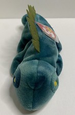 TY Beanie Baby - IGGY the Iguana Blue Green Teal Fabric w/spikes 9.5 inch MWMTs