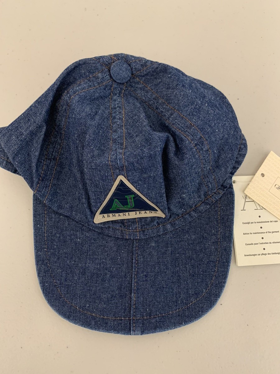 Vintage Giorgio Armani Jeans Indigo Denim Hat 90's NWT Snapback