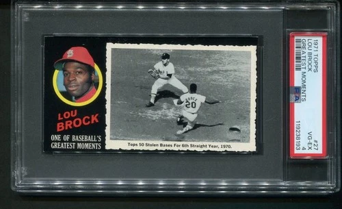 1971 Topps Greatest Moments Lou Brock St. Louis Cardinals #27 PSA 4