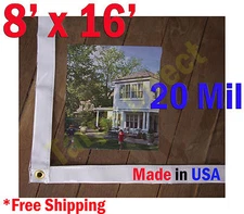 8 ft x 16 ft Clear 20 mil Vinyl Tarp Waterproof Curtain Porch Patio Enclosure