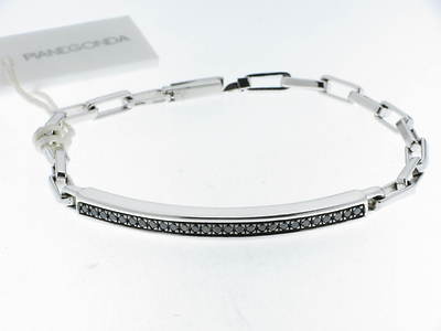 PIANEGONDA bracciale in argento e diamanti neri referenza BA010611