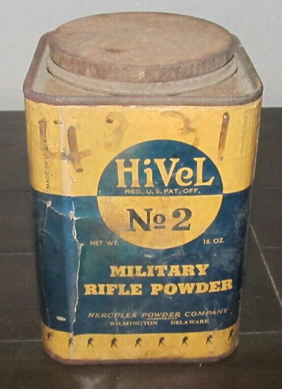 Vintage Hivel No 2 Tin Can Military Rifle Powder Empty Wilmington, Delaware DE
