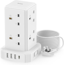 Tower Extension Lead 3M, [13A 3250W] Surge Protection Extension Lead with Switch