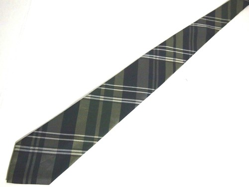 Tommy Hilfiger Mens Necktie Tie Navy Blue Green Plaid 59" Career - Picture 2 of 4