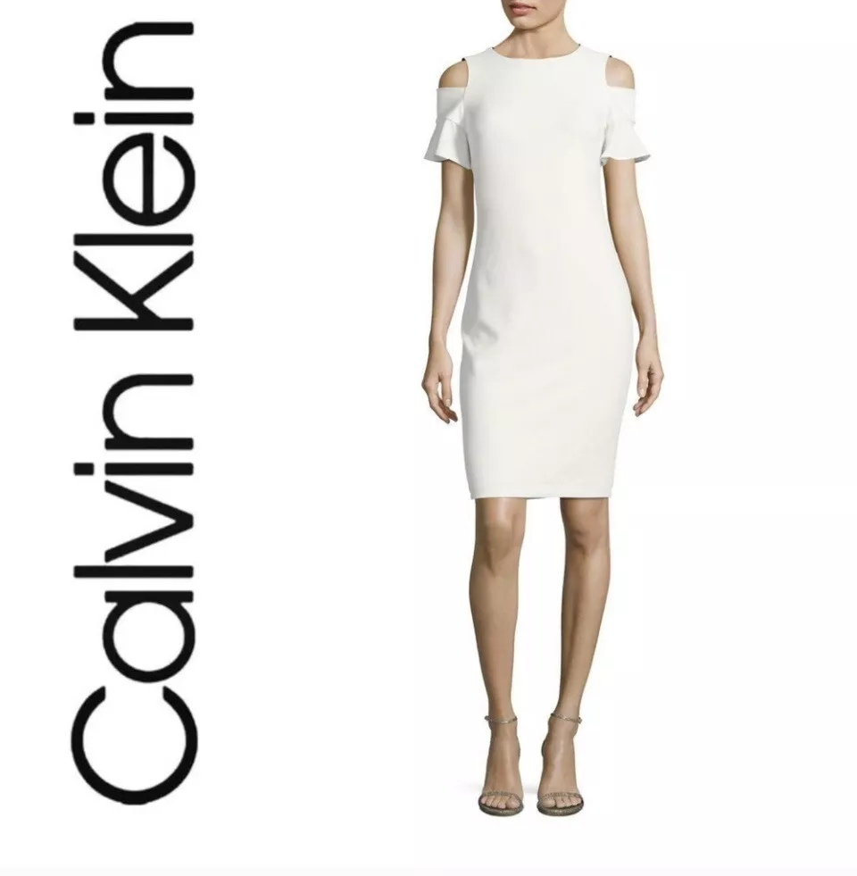 Calvin klein cold hotsell shoulder sheath dress