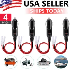 4 Pack 12V Fused LED Light Cigarette Lighter Male Plug Replacement with Leads US