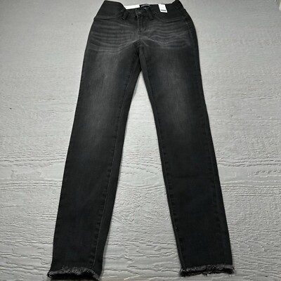 NEW Judy Blue Maternity Jeans Womens 3 Black Slim Fit Elastic Waist Stretch