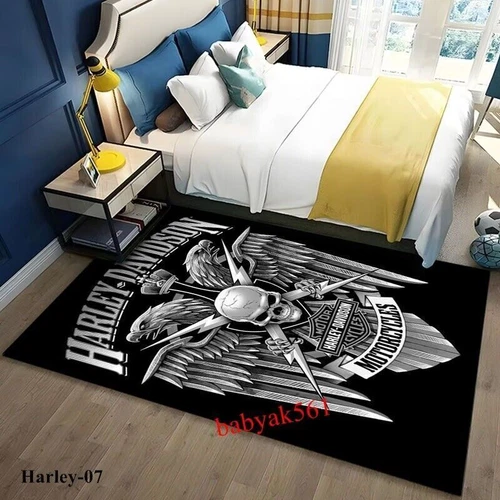 2026 Retro Motorrad Harley SKUll Racing Teppich Fußmatte Wohnzimmer Schlafzimmer - Bild 28 von 35
