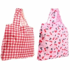 Envirosax Lane Reusable Shopping Bags, Cherry, Set of 2