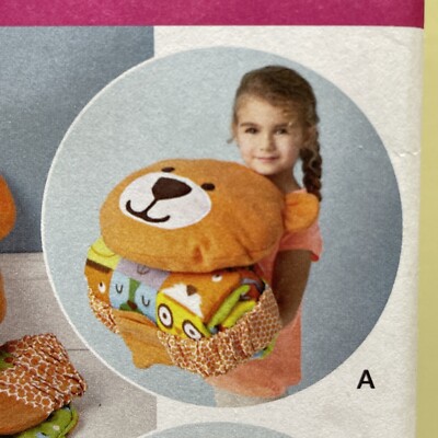 UNCUT Simplicity 1389 Child s Nap Back Packs Animal Sleeping Bags Bear Lion Owl