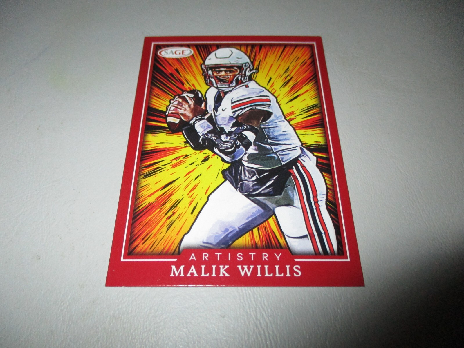Malik Willis 2022 Sage Artistry Liberty Flames Red RC #ART-MW