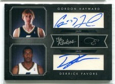 2010-11 Panini Black Box Elite Gordon Hayward / Derrick Favors AUTO RC 5/49 JAZZ