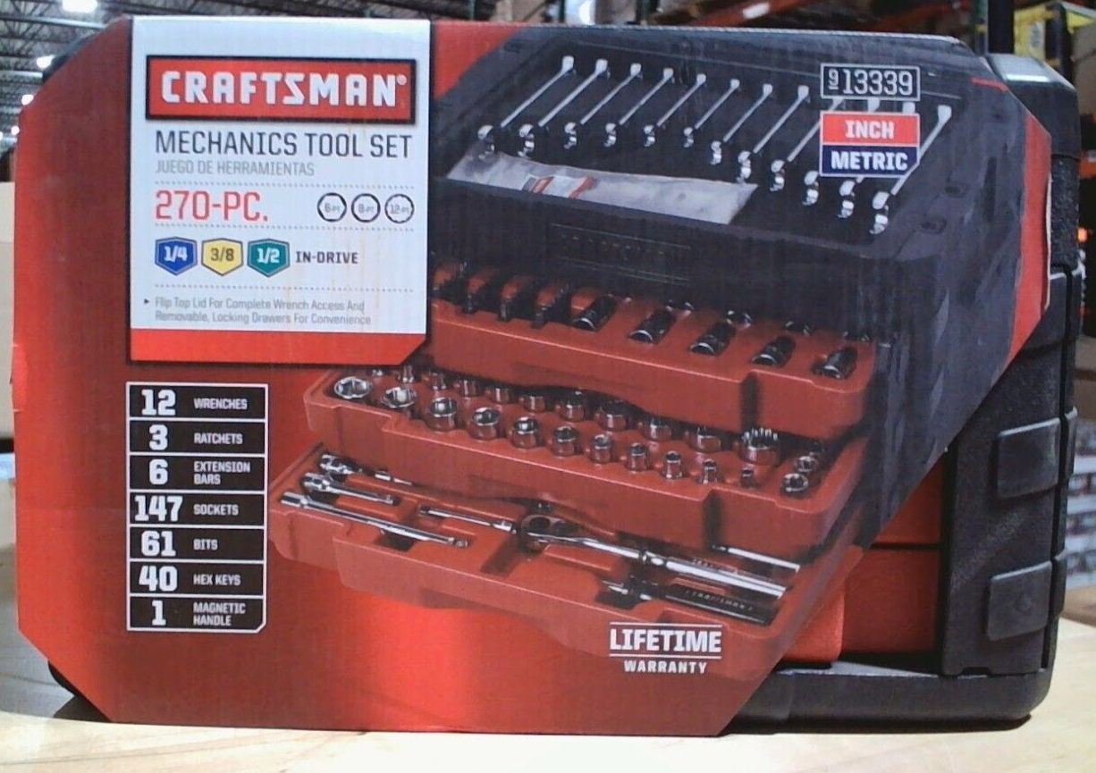Craftsman 270 Pieces Mechanics Tool Set 913339 eBay