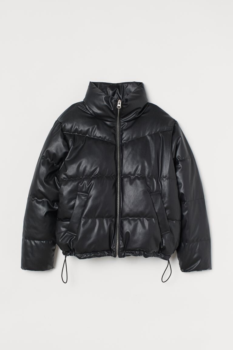 women leather puffer jacket | eBay