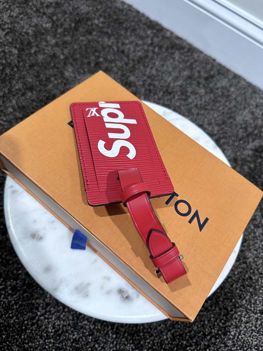 美品⭐︎ SUPREMEとLOUIS VUITTON レザー　ネームタグ　赤 Louis Vuitton x Supreme Red Epi Leather LV Luggage Tag | eBay