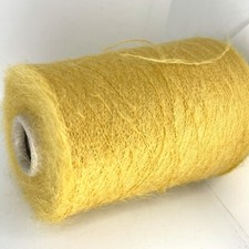 Yellow ALPACA WOOL FLUFFY Yarn on Cone LACE WEIGHT Crafts USA TARIFF FREE