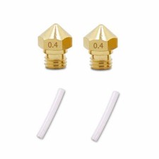 2 pcs MK10 M7 Nozzle 0.4 mm and 2pcs PTFE Tube for FlashForge Creator Inventor D