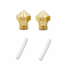 2 pcs MK10 M7 Nozzle 0.4 mm and 2pcs PTFE Tube for FlashForge Creator Inventor D