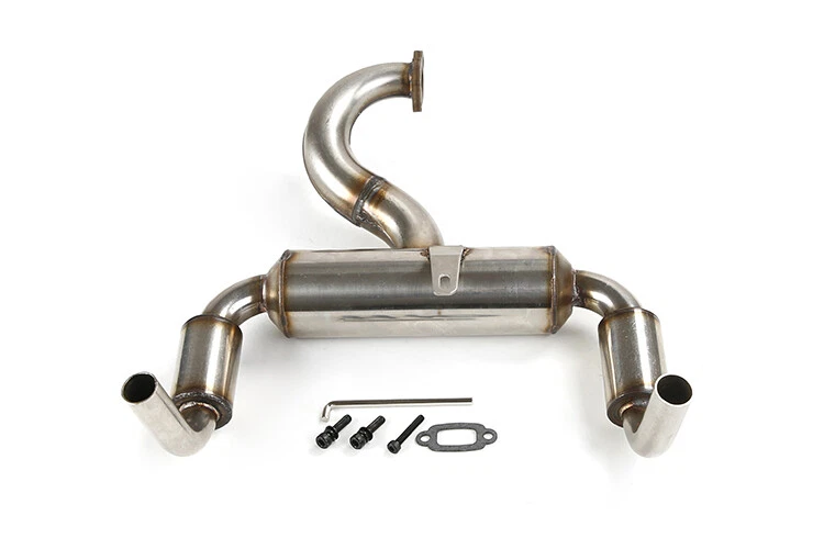 Stainless Steel Silent Double Exhaust Pipe for1/5 Rovan Rofun F5 RF5 Mcd Rr5 Xs5 - Image 3 of 4