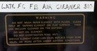 <!--F#f_0-->Holden Late FC FB Air Cleaner Decal <!--F/-->
