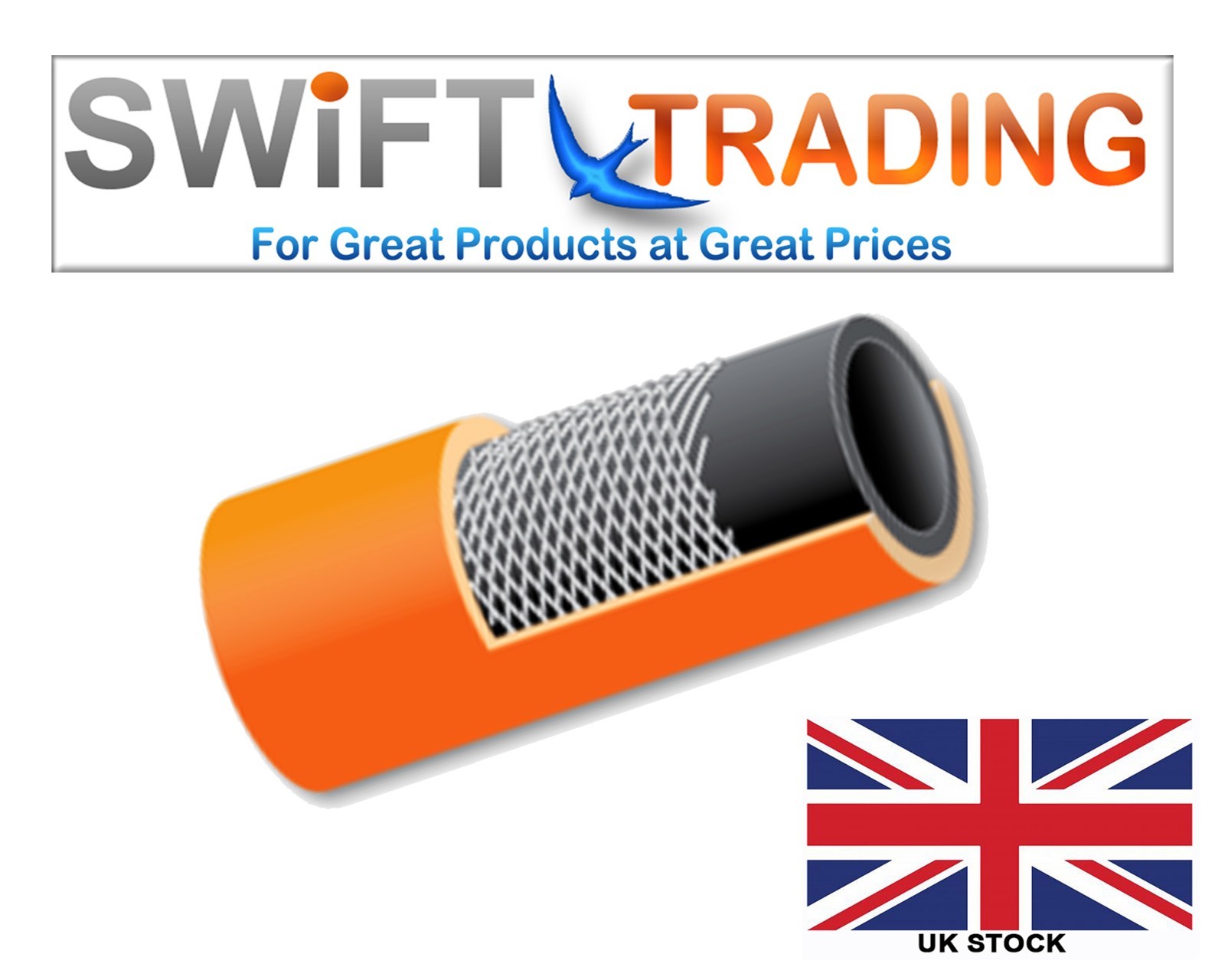 LPG HOSE PIPE 8mm. CALOR GAS ORANGE PROPANE BUTANE BBQ CAMPING CARAVAN