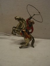 NICE VINTAGE 1938 MARX TIN LITHO WIND UP LONE RANGER on SILVER Horse Metal Toy