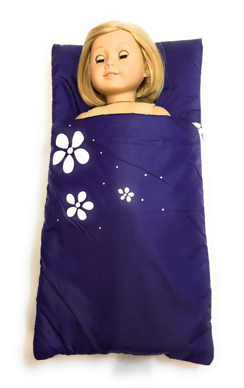Purple Sleeping Bag w/Flowers for 18 inch Girl Doll Accessory Clothes