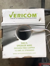 16AWG-2C Vericom Oxygen Free Copper Speaker Wire (SOLD IN 10 FT INCREMENTS)