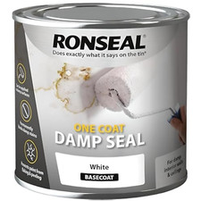 RONSEAL One Coat Damp Seal Paint White Permanently Covers Damp Stains 750ml