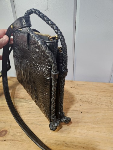 Brahmin Mojito Black Croc Print Leather Crossbody Organizer - Picture 6 of 17