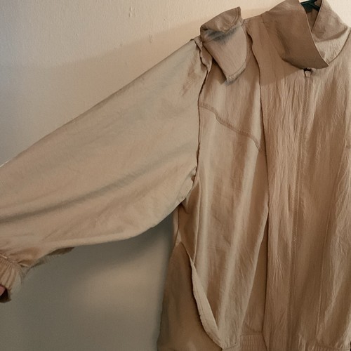 VINTAGE TEDDI Tan Full Zip Lightweight Ruched Spring Fall Jacket XL Extra Large - Picture 11 of 19