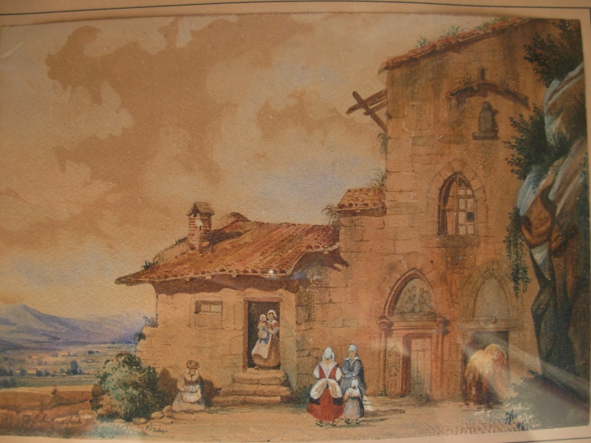 ANTIQUE FRENCH FRAMED WATERCOLOR PAINTING,SIGNED,19th CENTURY. | eBay