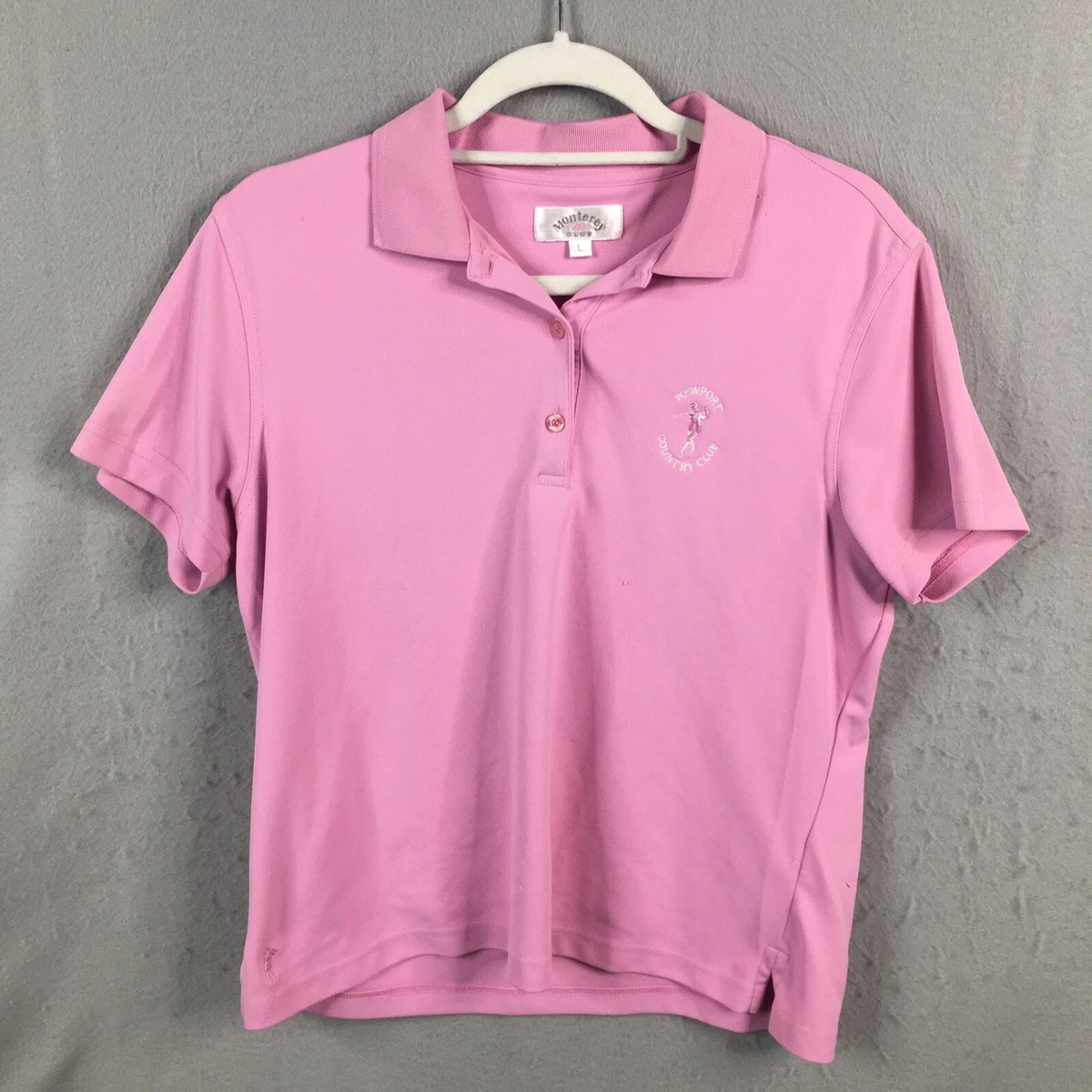 Pink polo golf shirt sale