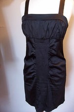 Arden B. Black Satin Cocktail Dress, size M